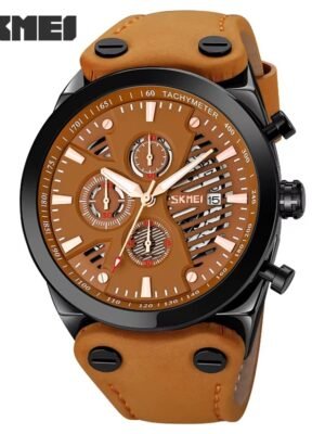 Big Dial Casual Men Wristwatch Support OEM ODM Custom Logo 3ATM Waterproof Montre Homme Genuine Leather Quartz Watch for Men