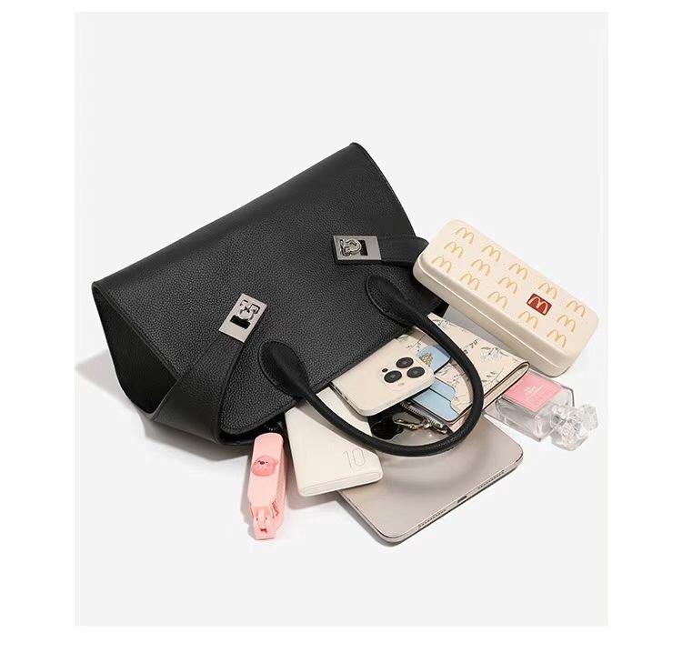 New Stylish Versatile Ladies Handbag  with a Large Volume of Cowhide in 3 Different Colour