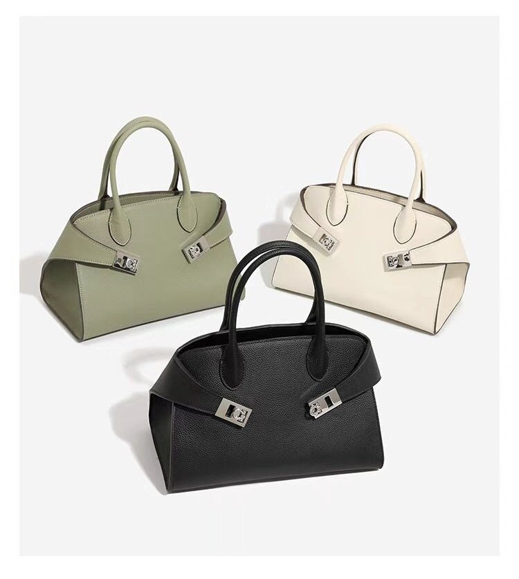 New Stylish Versatile Ladies Handbag  with a Large Volume of Cowhide in 3 Different Colour